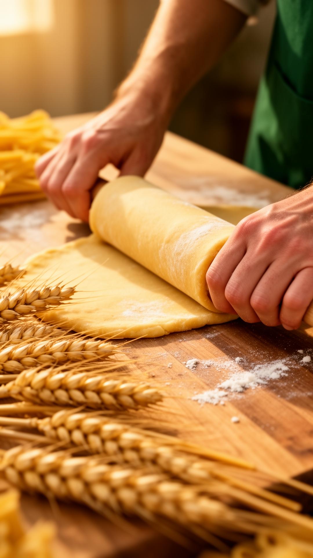 Pasta being made